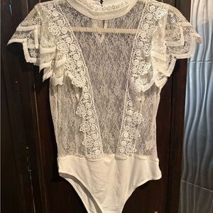 White Lace Bodysuit